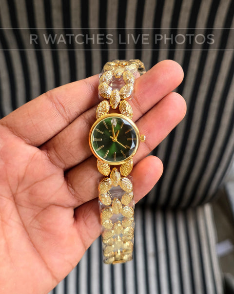 (SS)📷⬆️⭐ Rolex Diamond Girls Cutt Gold Green Dial (RXG30)