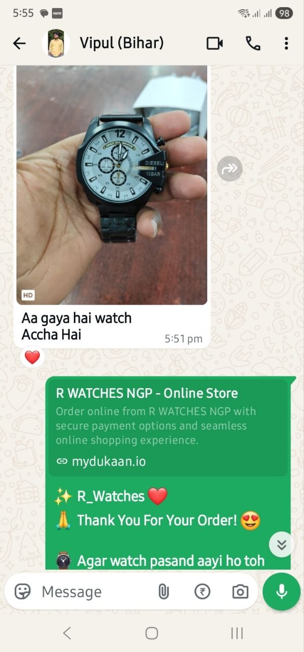 Customer WhatsApp Conversation